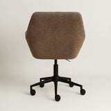 Sheepskin Upholstered Desk Chair (Smoked Oak Brown Bouclé) – Modern Home Office Swivel Chair - Marcel Olsen