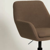 Sheepskin Upholstered Desk Chair (Smoked Oak Brown Bouclé) – Modern Home Office Swivel Chair - Marcel Olsen