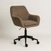 Sheepskin Upholstered Desk Chair (Smoked Oak Brown Bouclé) – Modern Home Office Swivel Chair - Marcel Olsen