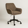 Sheepskin Upholstered Desk Chair (Smoked Oak Brown Bouclé) – Modern Home Office Swivel Chair - Marcel Olsen