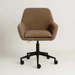Sheepskin Upholstered Desk Chair (Smoked Oak Brown Bouclé) – Modern Home Office Swivel Chair - Marcel Olsen