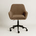 Sheepskin Upholstered Desk Chair (Smoked Oak Brown Bouclé) – Modern Home Office Swivel Chair - Marcel Olsen