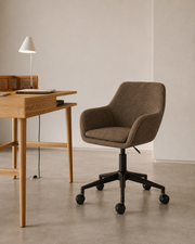 Bureaustoel met Schapenvachtbekleding (Gerookt Eikenbruin Bouclé) – Outlet