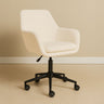 Sheepskin Upholstered Desk Chair (Sahara Beige Bouclé) – Modern Home Office Swivel Chair - Marcel Olsen