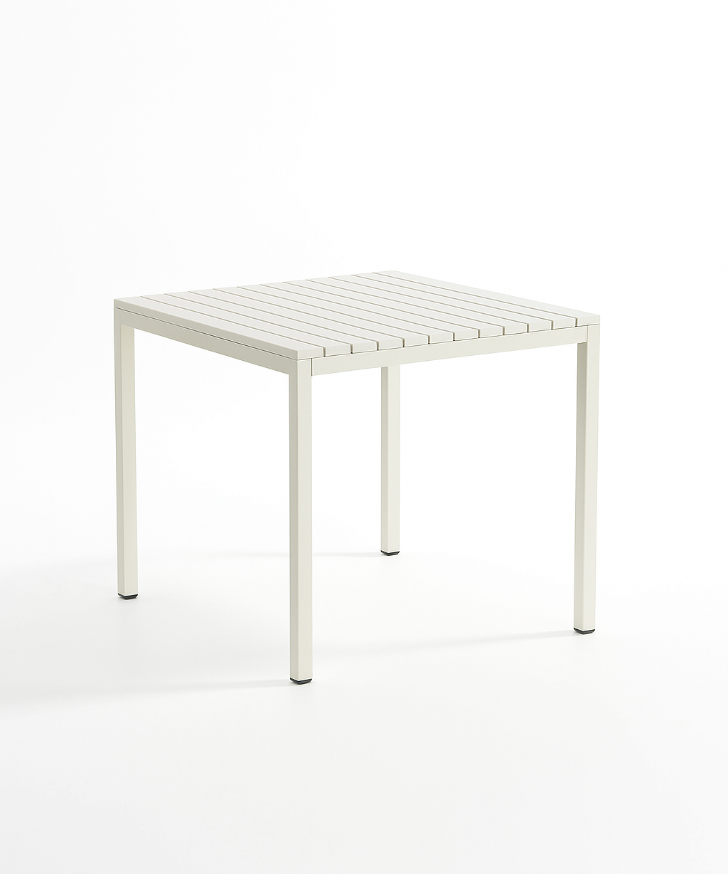 Ondara Outdoor Dining Table (Alba White, 85cm) – Modern Boho Patio Table - Marcel Olsen