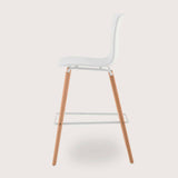 Casco Modern Bar Stool (Arctic White) – Scandinavian Style Shell Stool with Wooden Legs (66cm) - Marcel Olsen