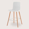 Casco Modern Bar Stool (Arctic White) – Scandinavian Style Shell Stool with Wooden Legs (66cm) - Marcel Olsen