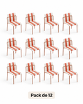 Pack de 12 sillas Ondara beige nude y blanco para hostelería y apartamentos