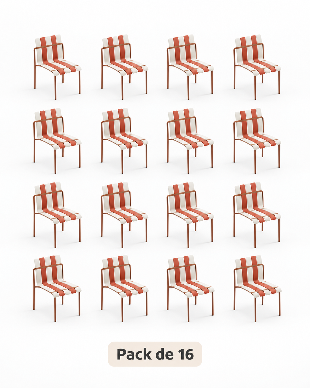 Ondara Nude Beige & White Chairs – Pack of 16 for Cafés & Apartments