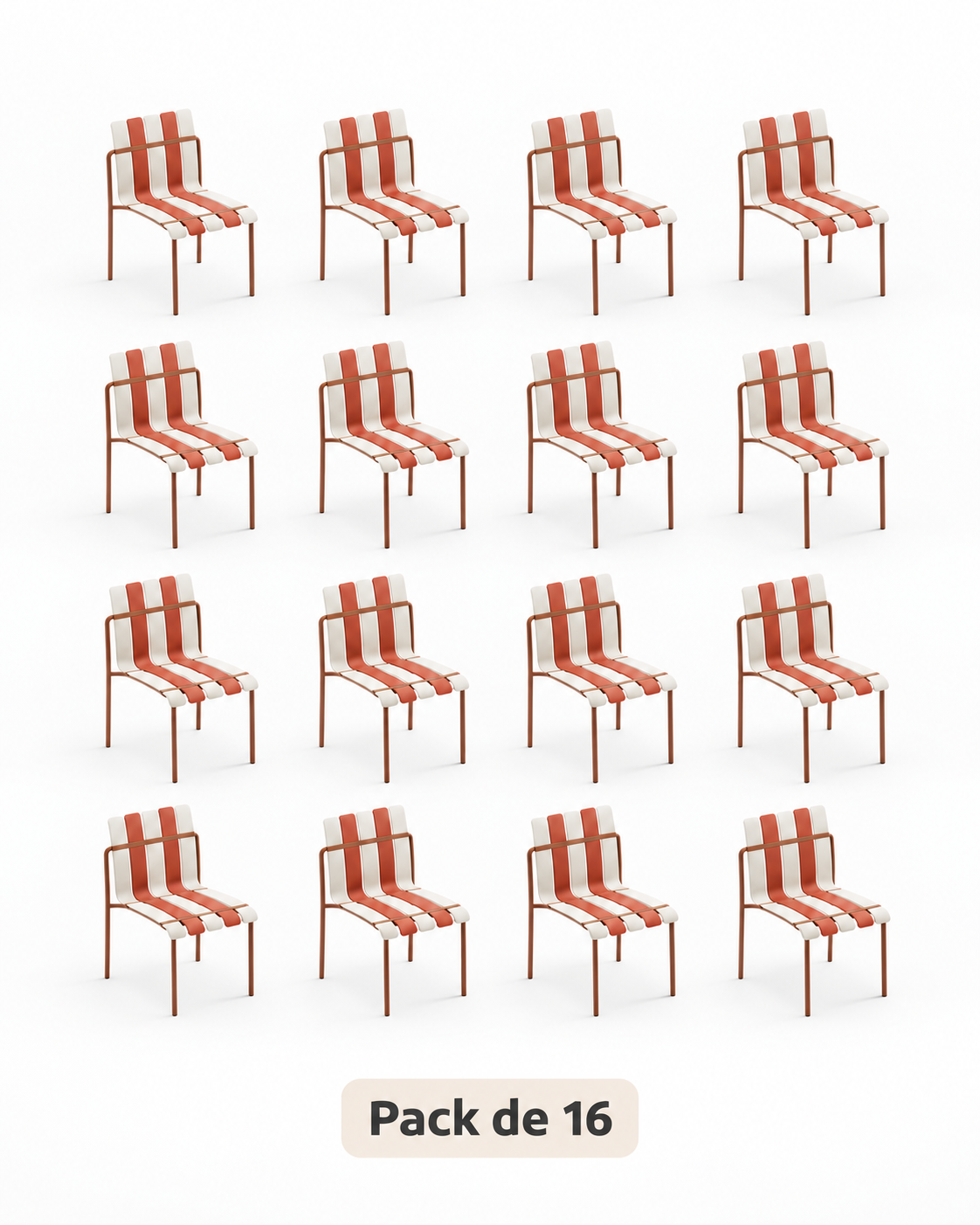 Ondara Nude Beige & White Chairs – Pack of 16 for Cafés & Apartments