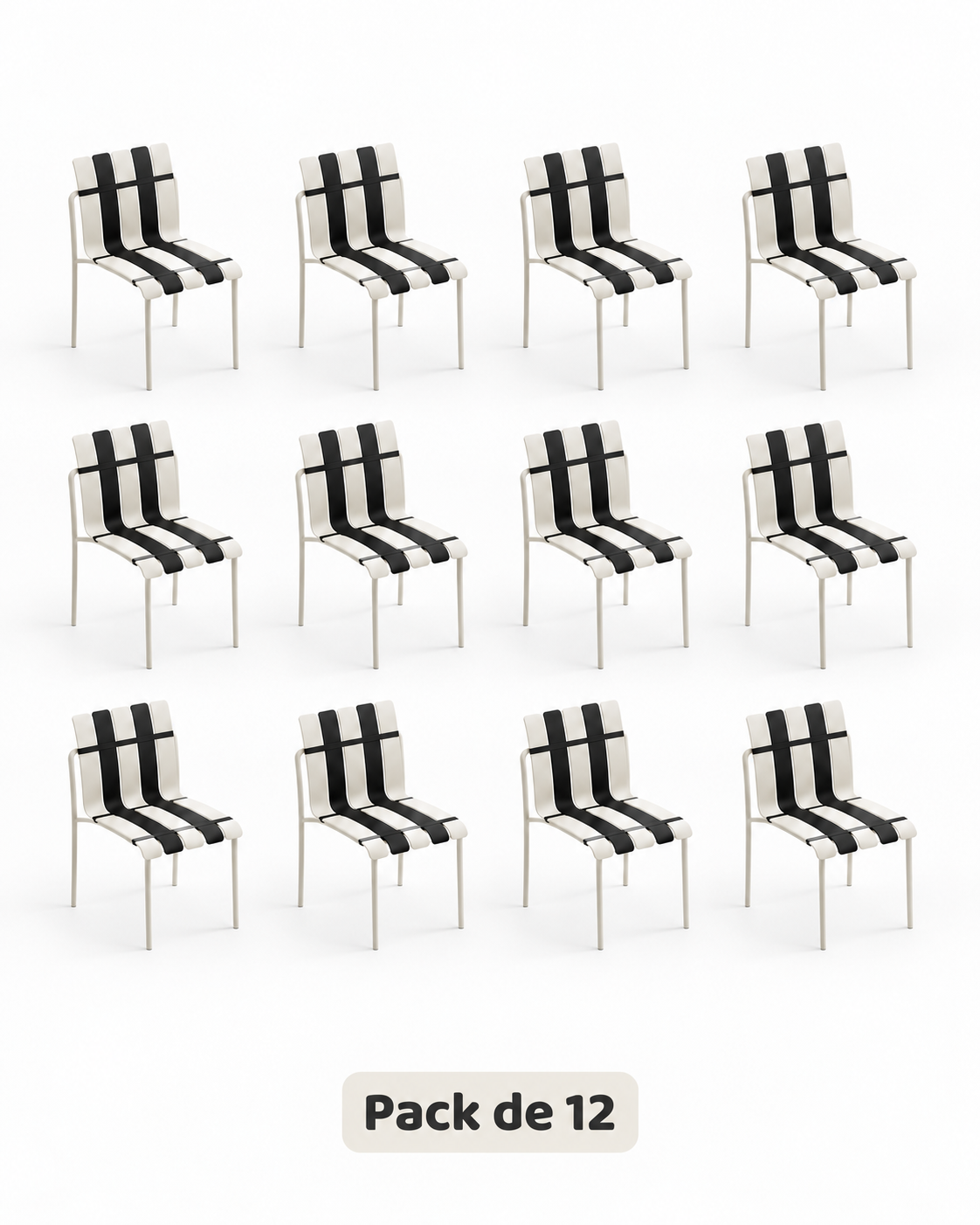 Ondara Black & White Chairs – Pack of 12 for Cafés & Apartments