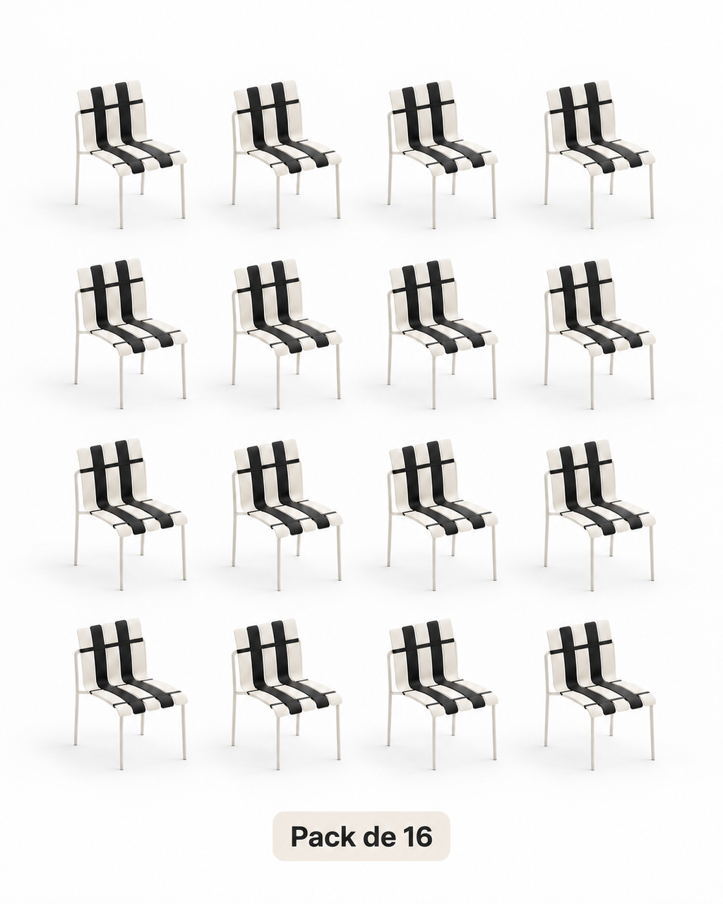Ondara Black & White Chairs – Pack of 16 for Cafés & Apartments