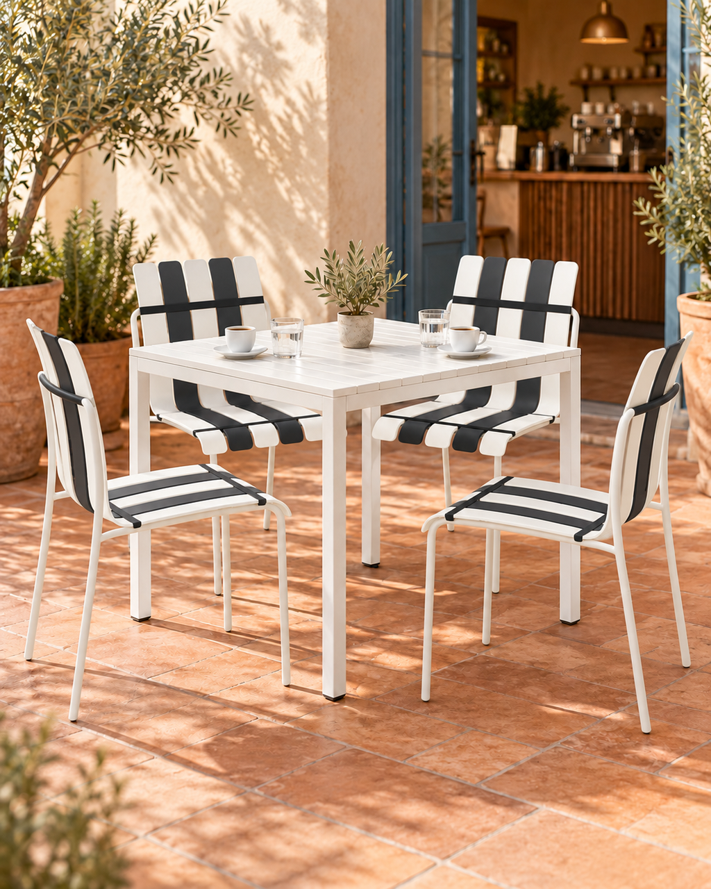 Ondara Black & White Chairs – Pack of 16 for Cafés & Apartments