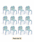 Ondara Sea Blue & White Chairs – Pack of 12 for Cafés & Apartments