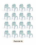 Ondara Sea Blue & White Chairs – Pack of 16 for Cafés & Apartments