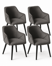 Sedie da pranzo in velluto Bonanova – set di 4 (grigio Pebble Grey) – Outlet