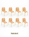 Ondara Citrus Orange, Yellow & White Chairs – Pack of 8 for Cafés & Apartments