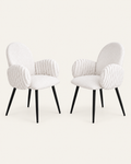 Nubbi Upholstered Dining Chairs – Set of 2 (Soft White) – Outlet