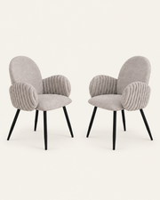 Cadeiras de jantar estofadas Nubbi – Conjunto de 2 (cinzento Soft Cloud) – Outlet