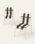 Ondara Stackable Garden Chairs, Black & White – Set of 2 – Outlet