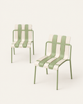 Ondara Stackable Garden Chairs, Sage Green & White – Set of 2 – Outlet