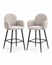 Taburetes de bar tapizados Nubbi – Conjunto de 2 (Soft Cloud, altura del asiento: 61 cm) – Outlet
