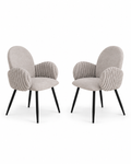 Sedie da pranzo imbottite Nubbi – Set da 2 (Soft Cloud) su sfondo bianco
