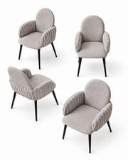 Sillas de comedor tapizadas Nubbi – Conjunto de 4 (Soft Cloud) – Outlet