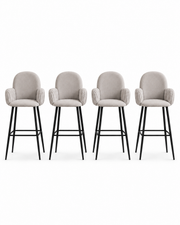 Taburetes de bar tapizados Nubbi – Conjunto de 4 (Soft Cloud, altura del asiento: 61 cm) – Outlet