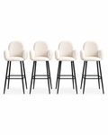 Sgabelli da bar imbottiti Nubbi – 61 cm, set da 4 (Soft White) su sfondo bianco