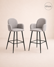 Nubbi Tabouret de bar rembourré – Lot de 2 (Nuage Doux, 61cm – Bas) – Déstockage
