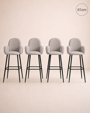 Tabourets de bar rembourrés Nubbi – Lot de 4 (Nuage Doux, 61cm – Bas) – Déstockage