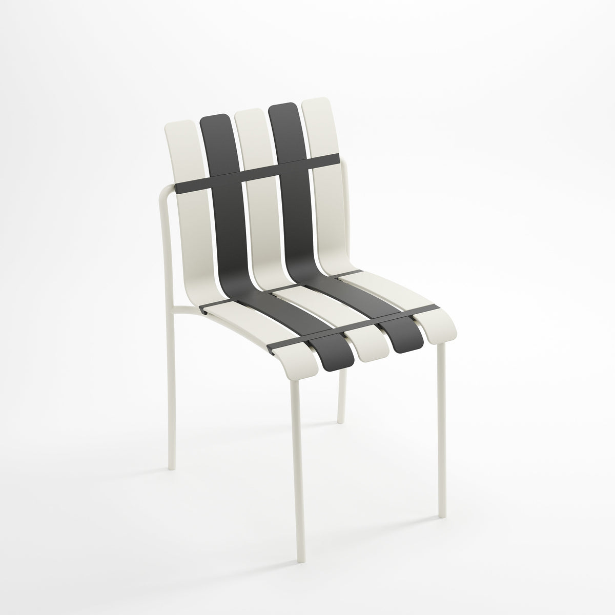 Ondara black-and-white striped garden chair on a white background; this product includes two chairs