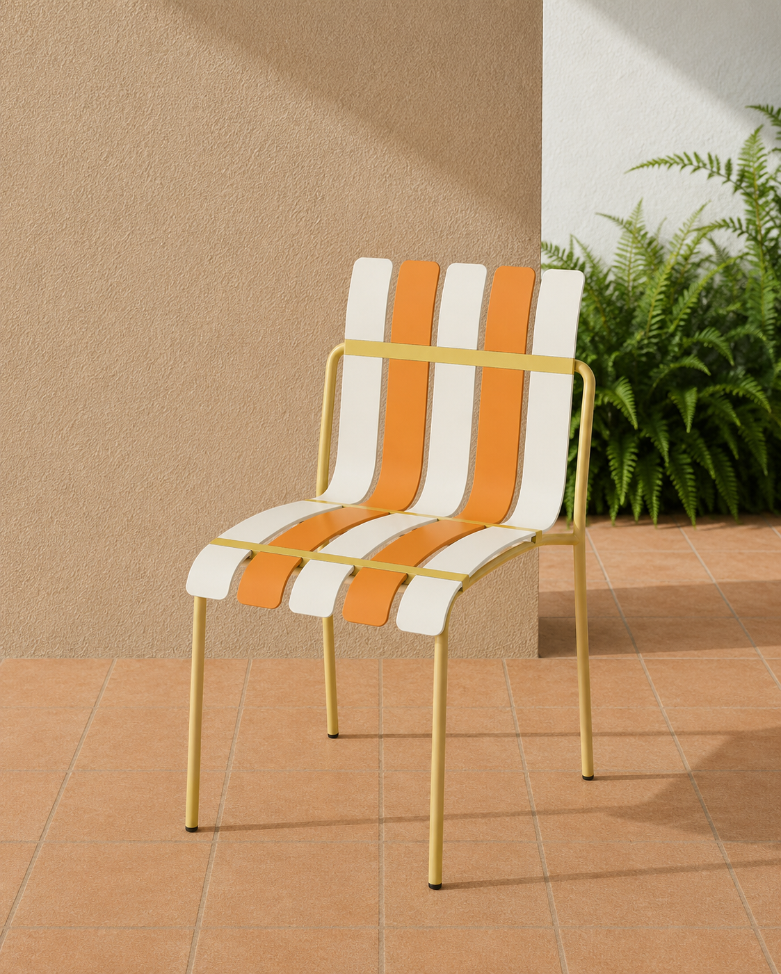 Ondara garden chair in Citrus Orange, Yellow & White