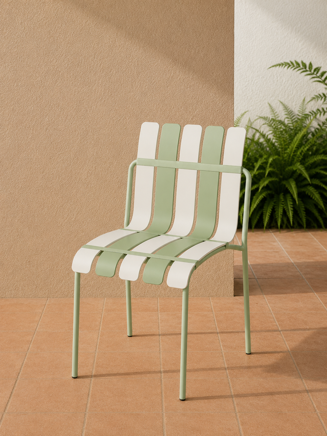 Ondara garden chair in Sage Green & White