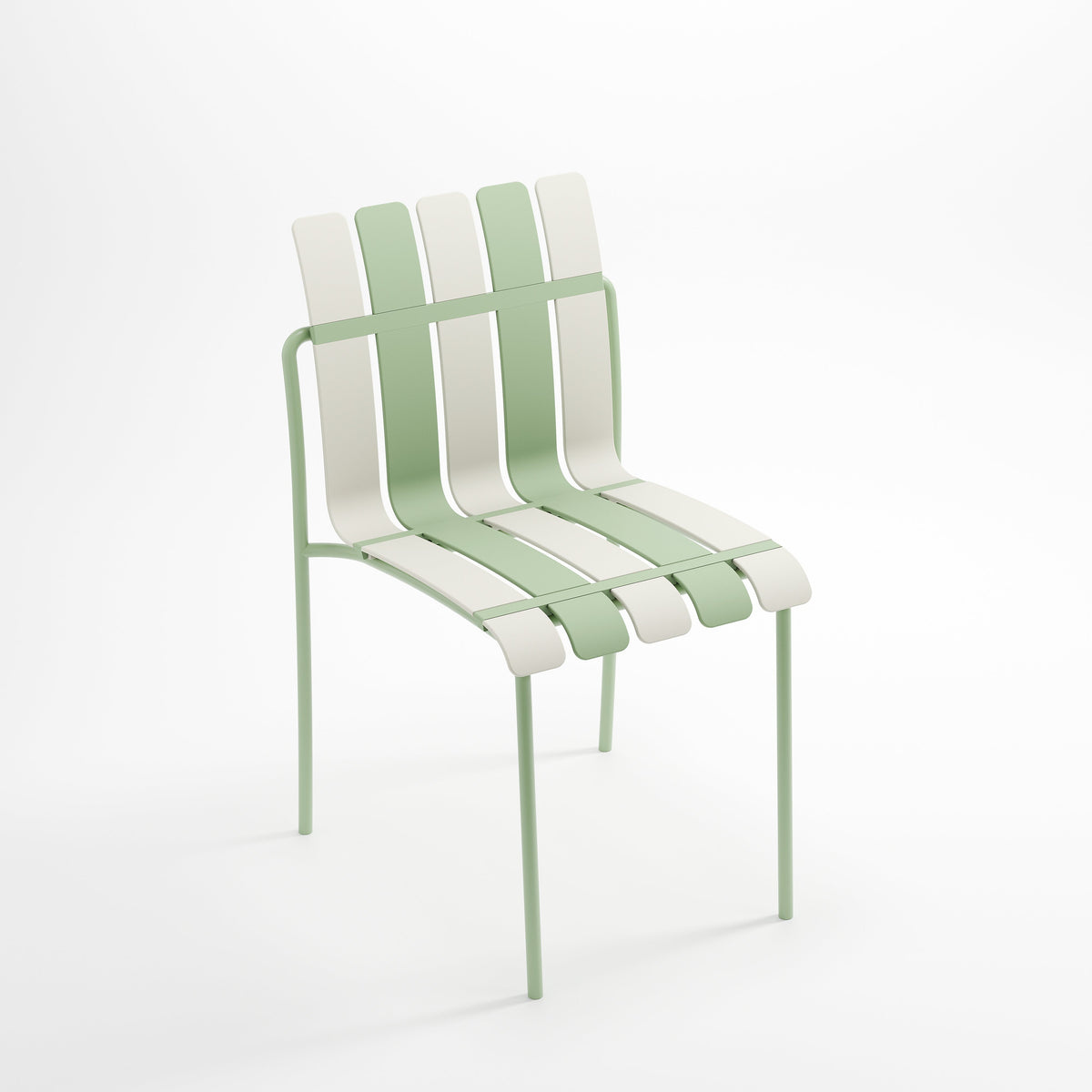 Ondara dining chair in Sage Green & White on a white background