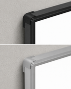 Close-up comparison of black and silver aluminium frame finishes