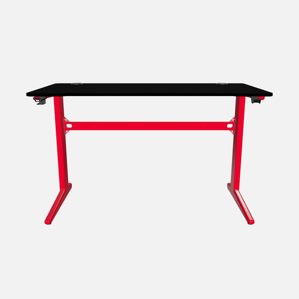 Core 120 Gaming Desk | LEDs, Headphone & Drink Mounts (Carbon Fibre Red, 120cm) - Outlet Gaming Desk - Marcel Olsen
