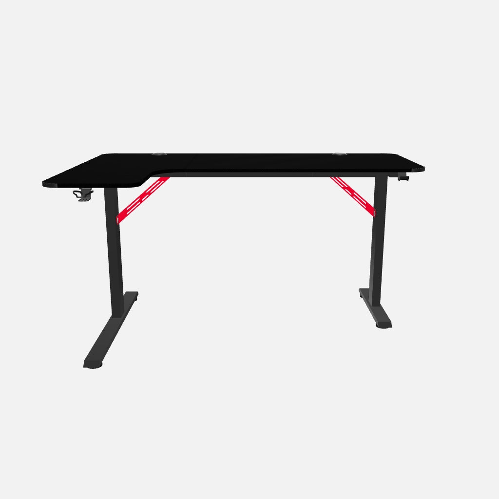 Pro 140 Gaming Desk Corner | LEDs, Headphone & Drink Mounts (Carbon Fibre Black, 140cm) - Outlet Gaming Desk - Marcel Olsen