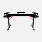Pro 160 Gaming Desk | LEDs, Headphone & Drink Mounts (Carbon Fibre Black, 160cm) Gaming Desk - Gaming