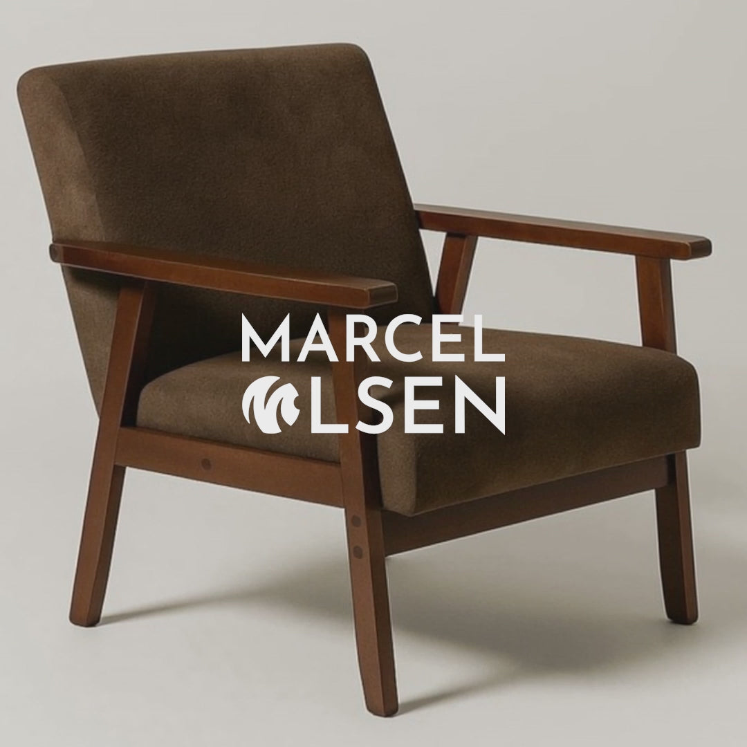 Sarria Mid-century Upholstered Sofa (Tierra Brown Fabric) – Imperfect (Minor Cosmetic Marks) - Marcel Olsen