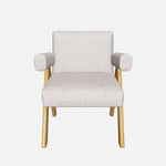 Bascuas Boho Upholstered Armchair (Bouclé White Fabric) – Mid-century Style Accent Chair - Marcel Olsen