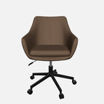 Sheepskin Upholstered Desk Chair (Smoked Oak Brown Bouclé) – Modern Home Office Swivel Chair - Marcel Olsen