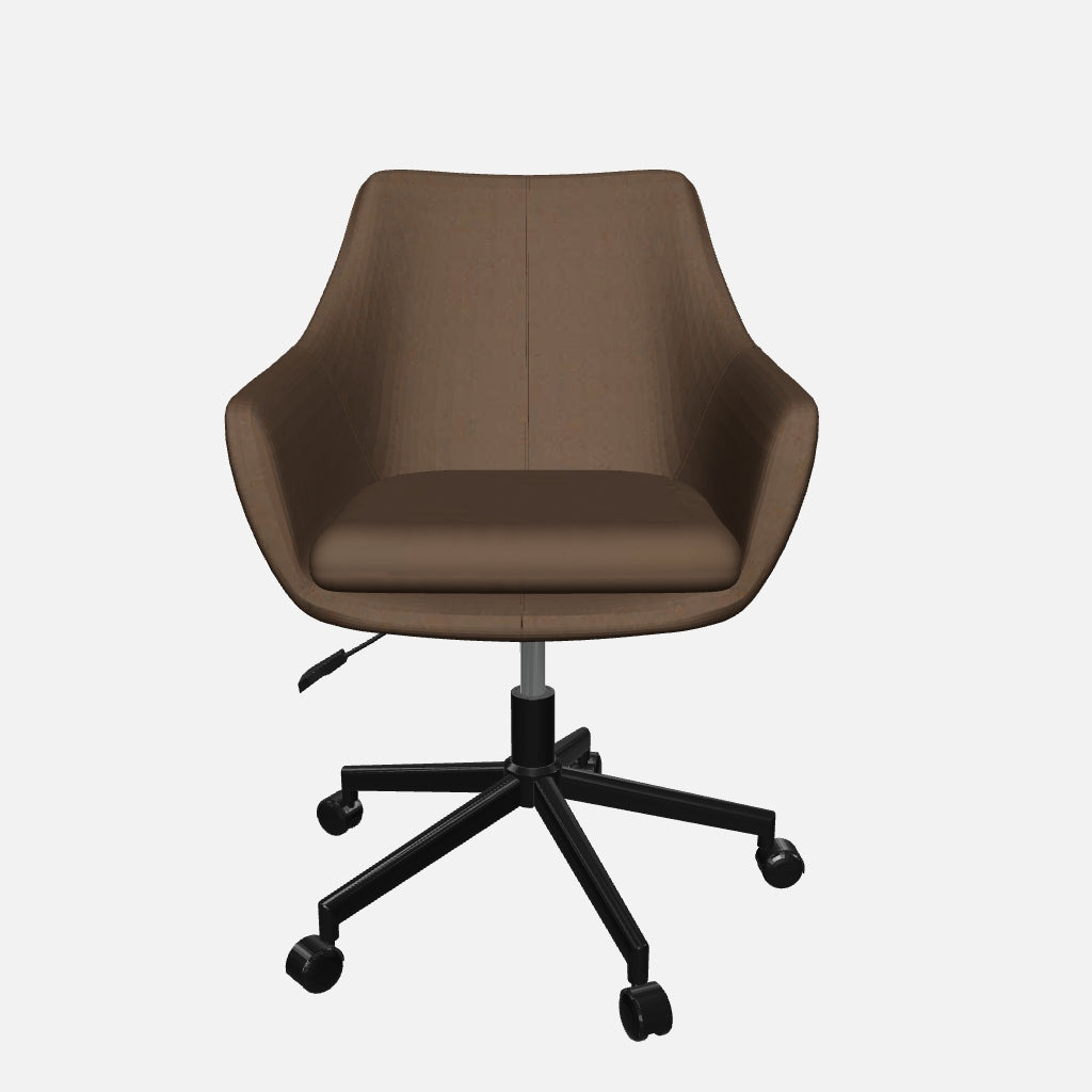 Sheepskin Upholstered Desk Chair (Smoked Oak Brown Bouclé) – Outlet - Marcel Olsen