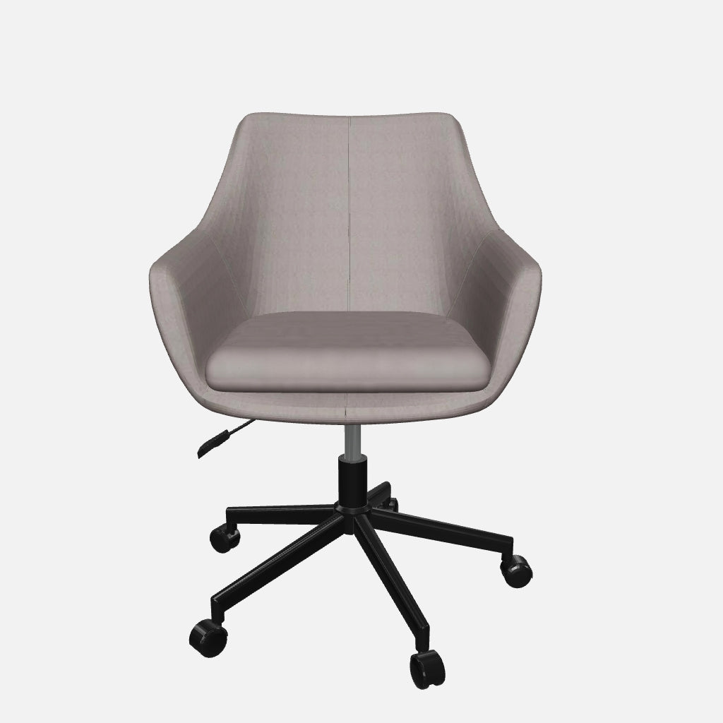 Sheepskin Upholstered Desk Chair (Troender Grey Bouclé) – Modern Home Office Swivel Chair - Marcel Olsen