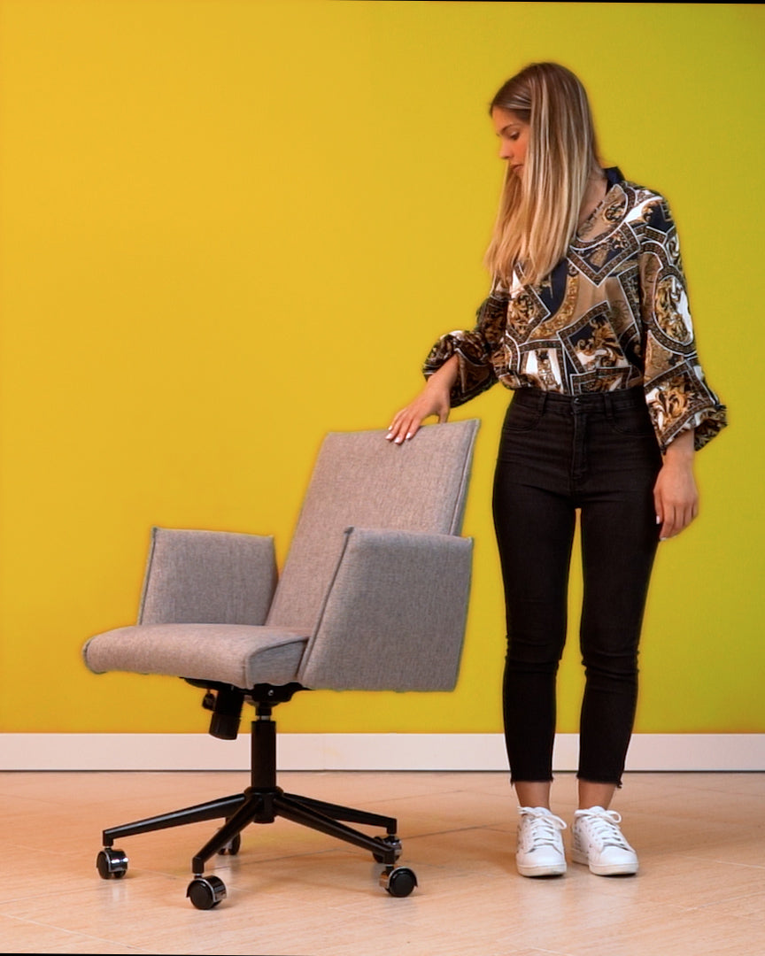 Rello Upholstered Home Office Chair (Soft Ash Fabric) – Outlet - Marcel Olsen