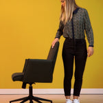 Rello Upholstered Home Office Chair (Whisper Green Fabric) – Modern Swivel Desk Chair (Outlet) Outlet Products - Marcel Olsen