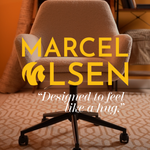 Sheepskin Upholstered Desk Chair (Troender Grey Bouclé) – Modern Home Office Swivel Chair - Marcel Olsen