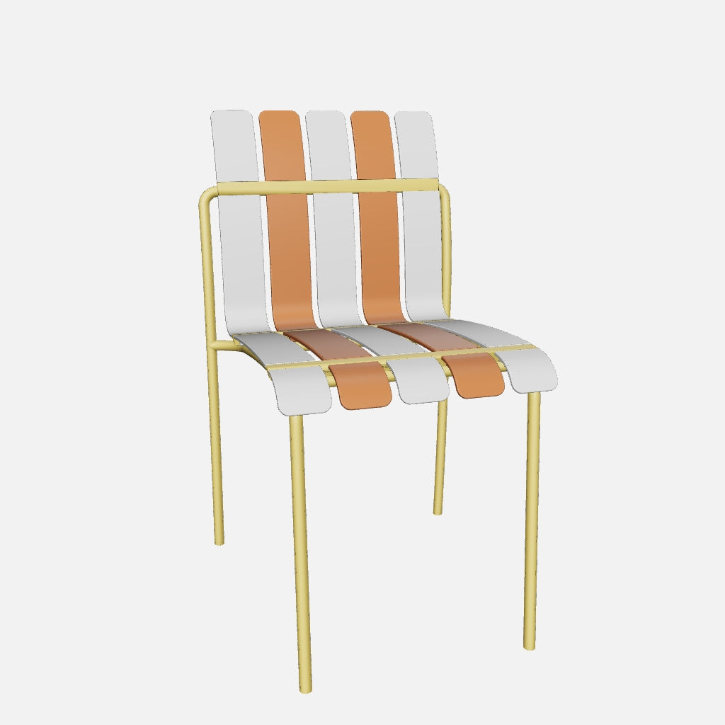 Ondara Outdoor Chairs – Set of 4 (Citrus Orange, Yellow & White) – Outlet - Marcel Olsen