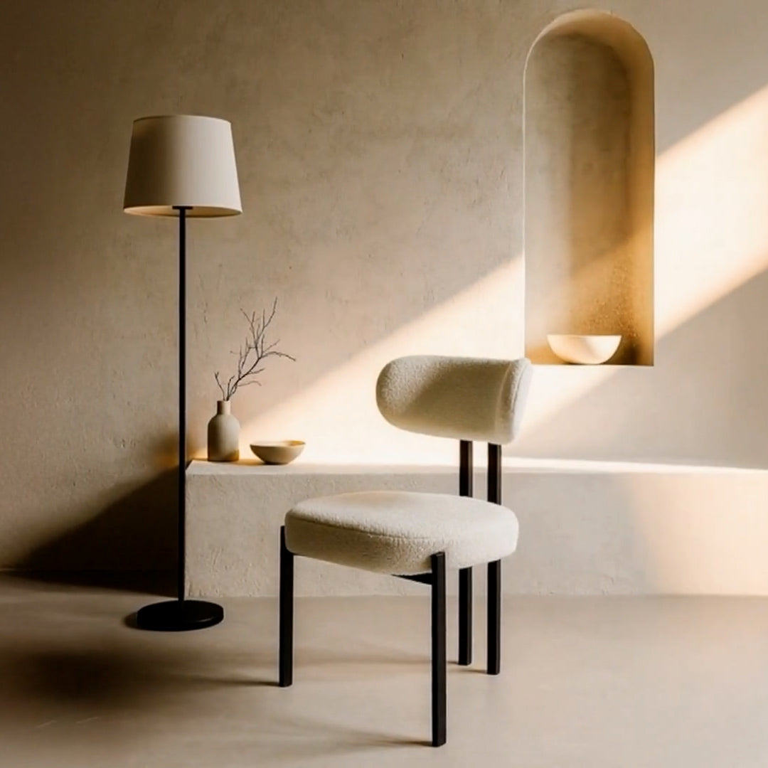 Riancho Dining Chair (White Bouclé) - Outlet - Marcel Olsen